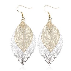 Brincos de gota de folhas vintage de luxo Boho Bohemian Leaf Pendurar brincos ocos brincos para mulheres novas joias da moda GB432