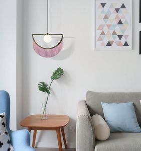 Moderna nordiska hängande ljus tassel design hängande lampa till sovrum bar hotell restaurang dekoration belysningsarmaturer