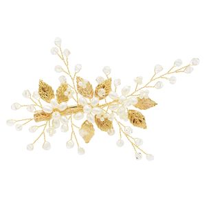 Greece Leaf Hairpins Gold Pearls Charm Greek Wedding Headband Headdress Bridal Headpiece Tiara For Women hair Clip Accessories