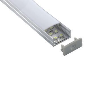 100 x 2 m Sets/Los. Flaches Aluminium-LED-Lichtprofil, U-Typ, Aluminium-LED-Gehäusekanal für Wand- oder Deckeneinbauleuchten