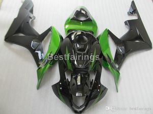 Injektionsgjutning Gratis Anpassa Fairings för Honda CBR600RR 2007 2008 Green Black Fairing Kit CBR600RR 07 08 LL08