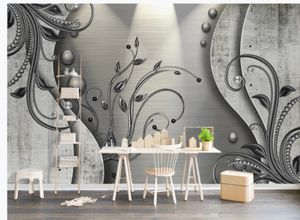 European D stereo flower wallpapers TV background wall modern wallpaper for living room