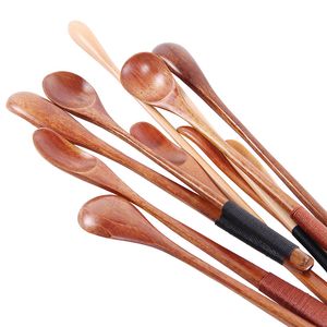 wooden tea spoon mini long handle dinnerware honey coffee bar milk tea stir wood flatware japanese style