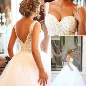 Luxury Beaded Sweetheart Off Shoulder Wedding Dresses Sexy Zipper Back Puffy Tulle Bridal Wedding Party Gowns