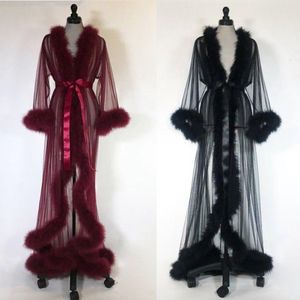 Sexy feminino pele sleepwear robe de mariee sheer camisola manga longa robe spa traje sexy vestido com belt250p