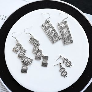 Wholesale-u Retro Coin Earrings Hip Hop Street Earrings Old American Gold Ear Ear Clips Personality Female