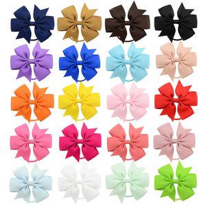 40 Colors Girls Hair Rope Bows Baby Ponytail Holder Elastic Rubber Bow hairbands Children Grosgrain Ribbon Kids Hair Accessorie M186