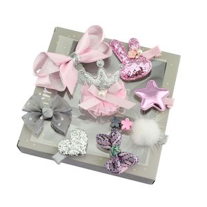 Cute Hair Clips Barrettes heart bow star baby clip hairpin accessories wholeasle Crown hairpins jewelry with gift box