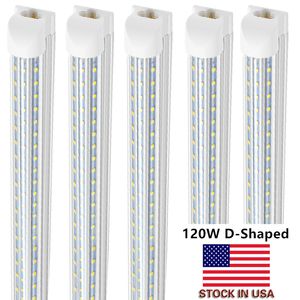 4 8ft مصابيح أنبوب LED 120W أضواء على شكل D Triplex Row integration LED T8 COLD 300 BEME BEME PLUBLB