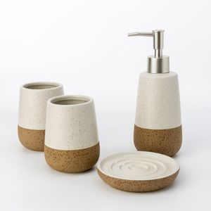 Prezzo di fabbrica Fornitore Amazon Etsy Accessori da bagno fatti a mano Vetro Ceramica Lavaggio a mano Portasapone Dispenser Shampoo Lozione Pompa Vaso Bottiglia
