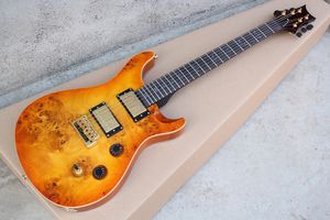Factory Custom Orange Electric Guitar with Gold Hardware,Bird Fret Inlay,Special Grain Veneer,Can be Customized