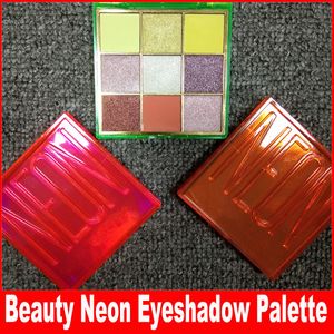 Güzellik Göz Makyajı PINK PORTAKAL YEŞİL Göz Farı Paleti 9 Renkler Işıltılı Mat Neon Göz Farı 3 Stiller