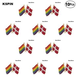 Rainbowdenmark Lapela Pin Flag Badge Broche Pins Emblemas 10pcs muito