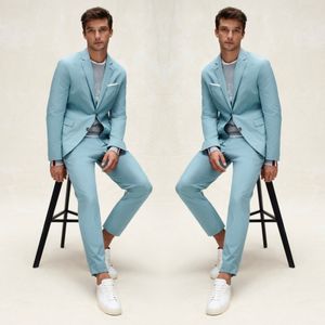 Sommer Männer Smoking Bräutigam Hochzeit Anzüge Slim Fit Zwei Knopf Herren Anzug 2 Stück Mantel Hosen (jacke + hosen)