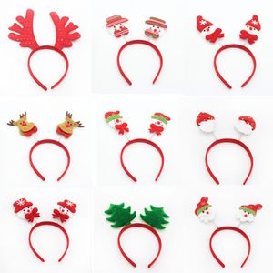 Cute Christmas Headband Cartoons Antlers Hair Hoop Santa Claus Snowman Hairband Adult Child Headdress for Christmas Gift