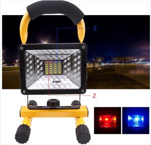 Reflektor 30W LED Spotlight Flood Light Zewnętrzny projektor LED Reflektor Lampa Bouw Lampa budowlana Akumulator 18650 Baterie