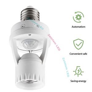 PIR motion sensor holder E27 LED Lamp Base Holder Sensitive Light Control Switch Induction Bulb E27 Socket Fitting Lighting Accessories