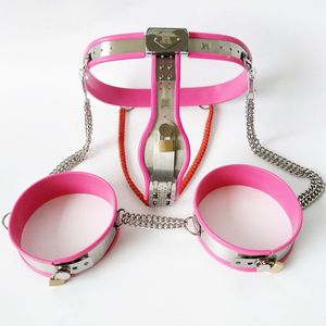 Cintura di castità femminile Anello per coscia BDSM Bondage Costume sexy Dispositivo in acciaio inossidabile Giochi per adulti Giocattoli sessuali per donna