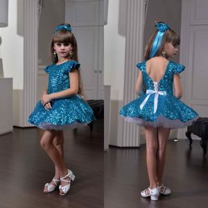 2019新しい幼児ミニショートフラワーガールズドレス幼児キッズフリルベビーガールズスパンコールPageant Tutu Gowns