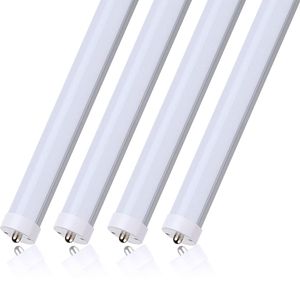 8ft LED-rör, 45W (100W-motsvarande), ballast bypass, 100-305V/AC, 4500 lumen, 6000k cool vit, ersätt T8 T10 T12 fluorescerande rör 4-pack