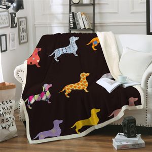 Custom Dog Sherpa Deken Bedspread pluche bedden gooien deken cartoon mantas para cama cm cm