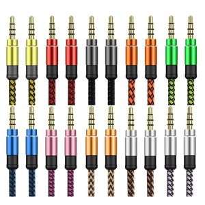 1m 1,5 m 2m 3m 3,5 mm Jack Male Car Aux Audio Cables Wire för Samsung Android -telefon