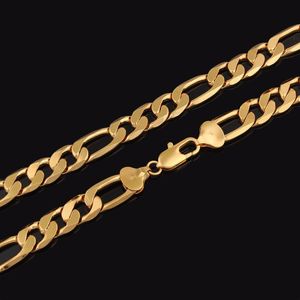 18 k 22 K 24 K Thai Baht Fine Gold Filled Figaro Chain Necklace Made In CHINA -LIFETIME WARRANTY