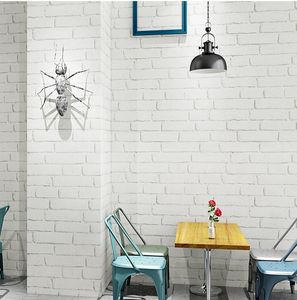 Modern Vintage 3D Stereo Effect White Brick Wallpaper Roll Vinyl PVC Rustic Realistic Faux Brick Wall Paper