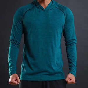 Mens winter sports sweater T shirt Bodybuilding Autumn Men shirts Casual tshirts Sleeve Slim Tops Tees Stretch Hooded designer shirt rhude tshirt clothes t-shirt