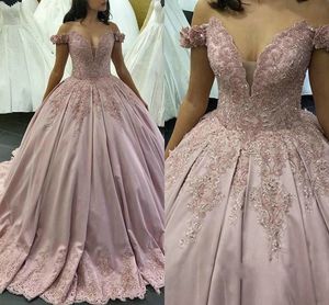 Schulterfreies Ballkleid Quinceanera-Kleid 2023 Stickerei Perlen rückenfreie Abschlusskleider Günstiges Abschlussballkleid 6. Klasse für Sweet 16