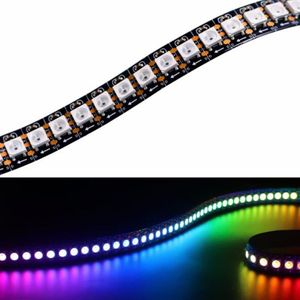 WS2812B بشكل فردي قابلة للمرنة LED Strip Color IP30/IP65 طلاء السيليكون مقاوم للماء DC5V أبيض/أسود PCB