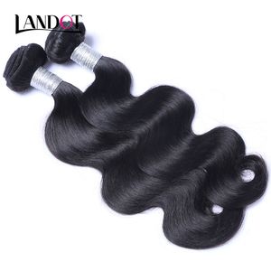 Brasilianska Peruvian Malaysian Indian Virgin Human Hair Weaves 3 buntar med 13x4 Lace Frontal Closure Body Wave 100% Remy Hair Extensions