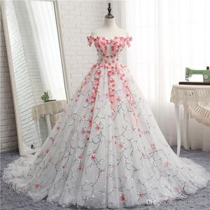 Wholesale man in wedding dress for sale - Group buy Custom Wedding Dresses Pink Flowery Brides Gown Elegant High Class Long Train Brides Dresses Chinese Factory Man Made