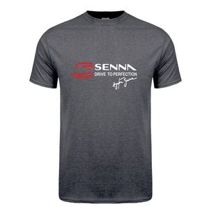 Ayrton Senna T Shirt Men Short Sleeve Cotton Senna Drive to Perfection T-shirt Top Tees Tshirts LH-148