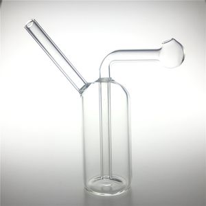4 Zoll Mini Glassölbrenner Bong Shisha mit Recycler 23 mm große Schüssel Ölbrenner Wasser Rohre Dab Rig Bongs Hand Rigs zum Rauchen