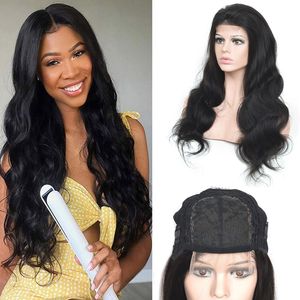 Peruvian Virgin Hair Body Wave 4X4 Lace Wigs 100% Human Hair Four By Four Lace Closure Wig Natural Color Wholesale