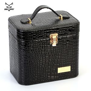 Women Alligator Cosmetic Box High Quality Portable Cosmetic Bag Large Capacity PU Bag Women Makeup Dedicated