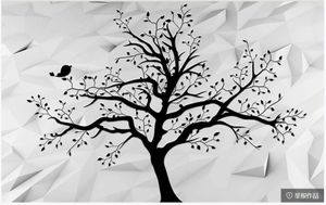 modern wallpaper for living room Modern minimalist three-dimensional space black and white embossed tree art background wall