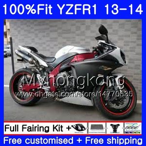 Corpo de injeção para YAMA YZF 1000 YZF R 1 YZF1000 YZF R1 13 14 242HM.37 YZF-1000 YZF-R1 estoque preto branco YZFR1 2013 2014 Kit Carenagem Completa