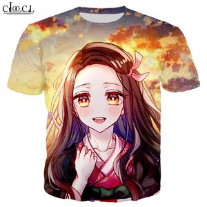 Katil T Shirt toptan satış-2020 Moda Tişörtlü Erkekler Kadınlar Anime Demon Slayer Kimetsu Yok Yaiba D Kısa Kollu T shirt Günlük Stil Streetwear Tops yazdır