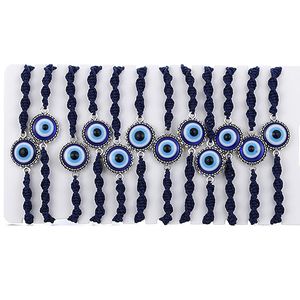 Neue Heiße 12 stücke Tibetischen Buddhistischen Glücksbringer Blaue Augen Armbänder Armreifen Männer handgefertigte Knoten Nylonfaden Seil Armbänder MB198