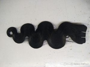 fasci di capelli dell'onda del corpo 100 capelli umani tesse estensioni dei capelli peruviani brasiliani colore nero naturale 1228 pollici dhl libero