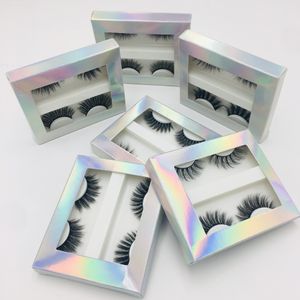 2 pairs false eyelashes thicker longer styles full strip eyelashes extension makeup tools with silver laser box