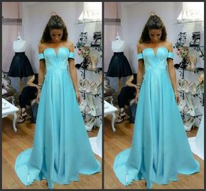 Neue Ankunft Günstige A-Linie Abendkleider Satin Off Shoulder Trägerloses Satin Partykleid Abendkleid Partykleid Robe De Soiree Vestidos