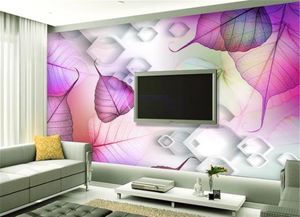 Carta da parati personalizzata 3d Modern Minimalista HD Beautiful Dream Leaves Indoor TV Sfondo Decorazione murale Carta da parati