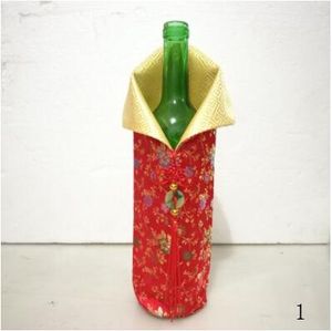 Chinesische handgemachte Weinflaschenhülle aus Seide mit chinesischem Knoten, Neujahr, Weihnachten, Tischdekoration, Flaschenhülle, Taschen lin4715