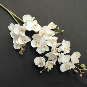 Fake Lateksowa Orchidea (3 łodygi / szt.) Symulacja drukowania 3D 21 głowice dobrej jakości Phalaenopsis do ślubu sztuczne kwiaty