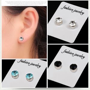 Stainless Steel Magnet diamond Earrings Stud clip on No Hole ear rings women mens Fashion Jewelry Will and Sandy