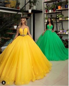 Meninas negras vestido de baile vestidos de baile 2019 novo longo vestidos formais noite plus size robes de cocktail amarelo prom dress