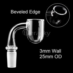 3mm fundo redondo borda chanfrada Quartz Banger Bubble Joint 25mmOD 10mm 14mm 18mm Masculino Feminino Quartzo Unhas Para Bongs De Água De Vidro Dab Rigs